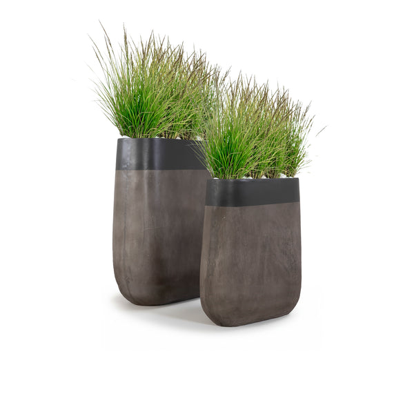 Indoor/Outdoor Large Geometric Tor GFRC Privacy Planter 31"D x 31" H