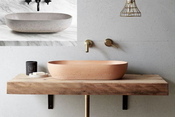 Bathroom with a wooden vanity
